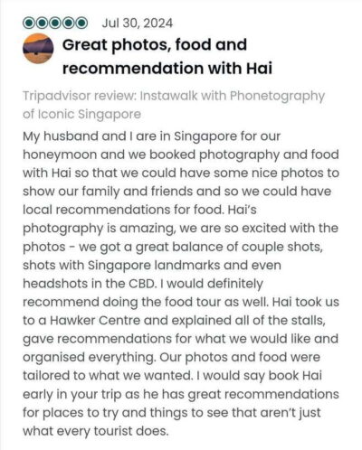 Instawalks of Iconic Singapore Photography Services