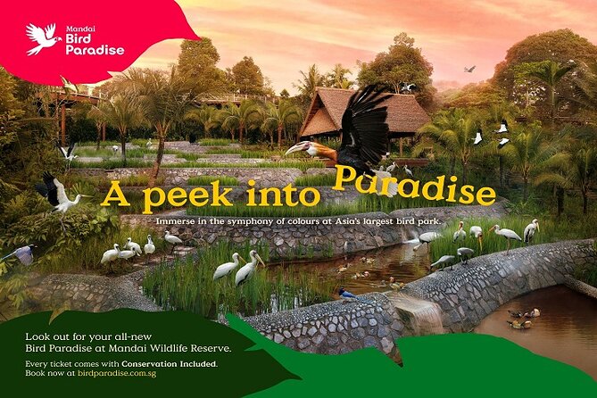 Singapore: Bird Paradise Entry Ticket - African waterfalls and Southeast Asian aviaries