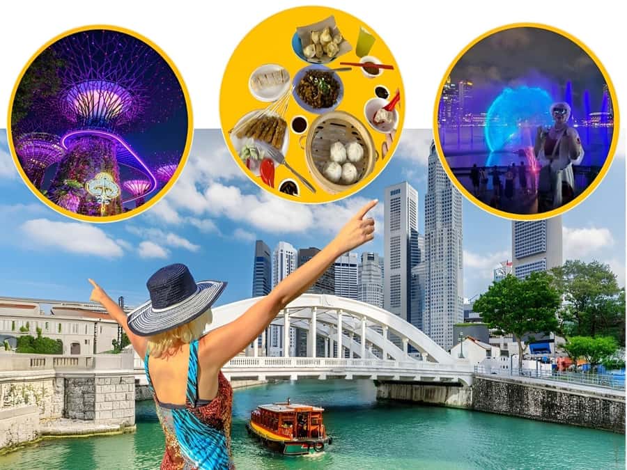 Spectra & Garden Rhapsody Shows with Singapore River Cruise - Merlion Park and the classic Singapore photo